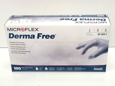 Microflex Derma Free - Box Of 100 Large Powder-Free Disposable Exam Gloves