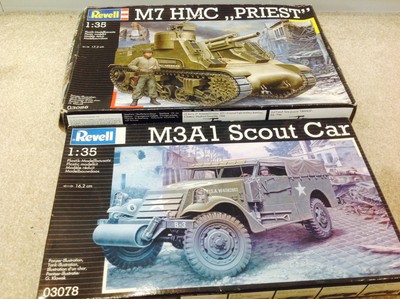 1/35 REVELL Scout Car 03078 M7 HMC priest 03086 Model Kit.