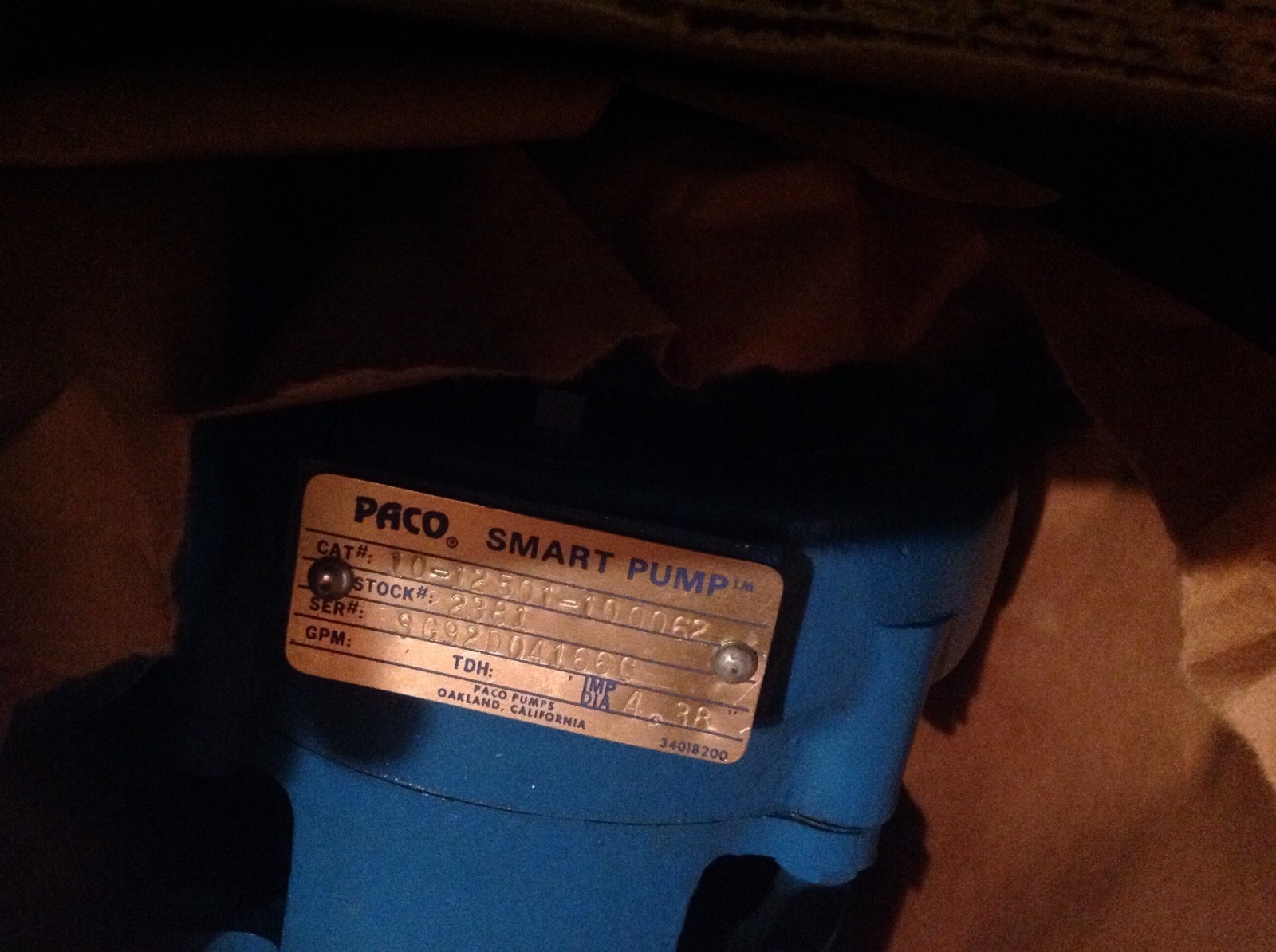 Paco Smart Pump 10-12501-100062 With Baldor Motor JM3463