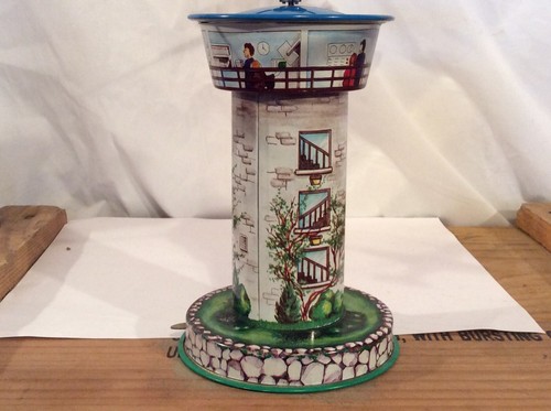 Vintage Schylling Tin Litho Aerodrome Airport Control Tower Works