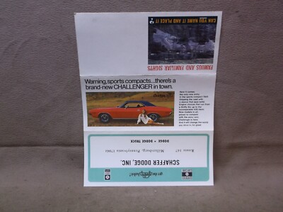 1970 DODGE CHALLENGER SHOWROOM SALES BROCHURE SCHAFFER MILLERSBURG PA MOPAR HEMI