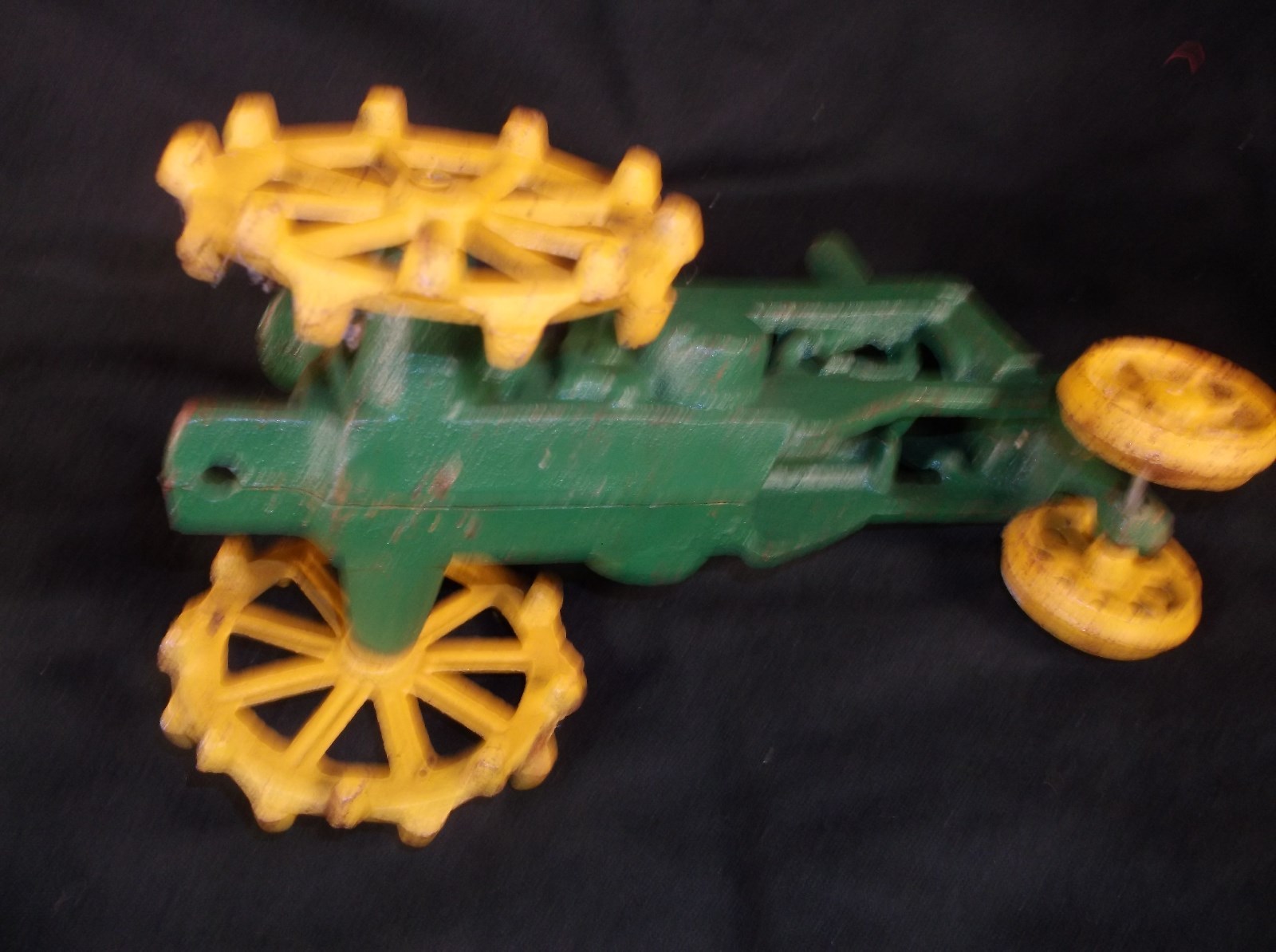 Cast Iron Reproduction John Deere DP Green Farm Tractor Yellow Tires 8
