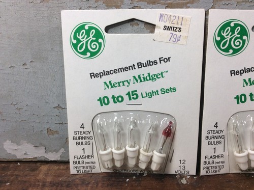 Merry Midget 5 Bulb LIGHT REPLACEMENT SETS X3 Christmas Tree Lite GE Vintage
