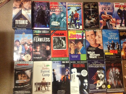Mixed Lot Of 69 Brand New Sealed VHS Tapes: Movies, Workout, Documentaries, Etc