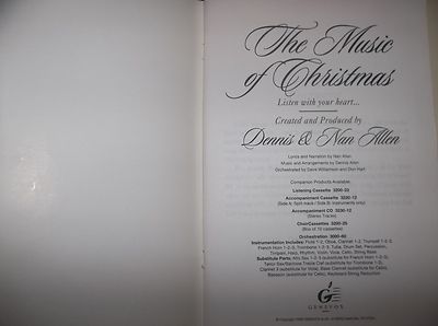 The Music of Christmas Listen with your heart Songbooks - Lot of 6