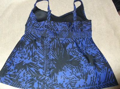Liz Lange Maternity Tankini Top Size S  Padded  NWT Black/Purple-Blue/Multi
