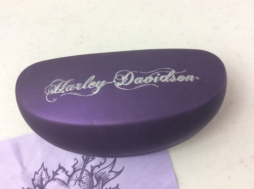 HARLEY DAVIDSON Large Sunglasses Hard Case Purple with Cleaning Cloth