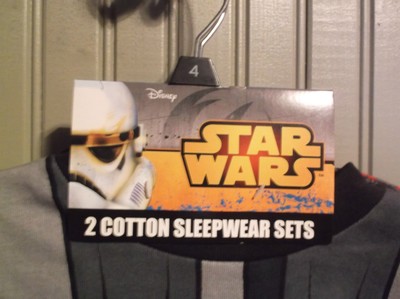 Boys 2 Pair 4 PC  STAR WARS TOP/PANTS COTTON SLEEPWEAR SET SIZE 4 NWT