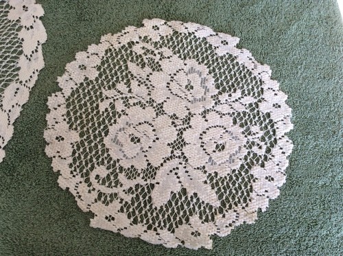 Lot Of Two Beige Flower Doilies