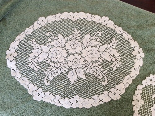 Lot Of Two Beige Flower Doilies