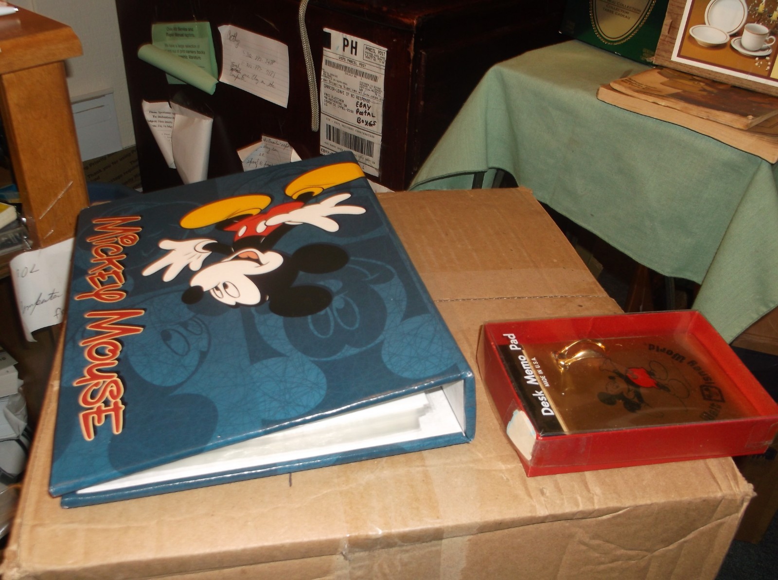 Mickey Mouse Desk Top Note Pad and a Photo Album (Post Card) holder