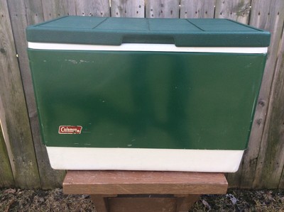 coleman green metal cooler