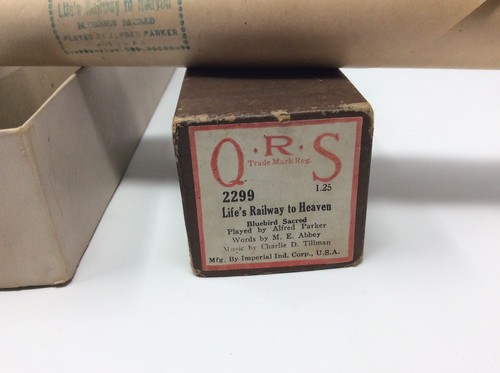 ANTIQUE VINTAGE PLAYER PIANO ROLL LIFE'S RAILWAY TO HEAVEN 2299 QRS WORD ROLL