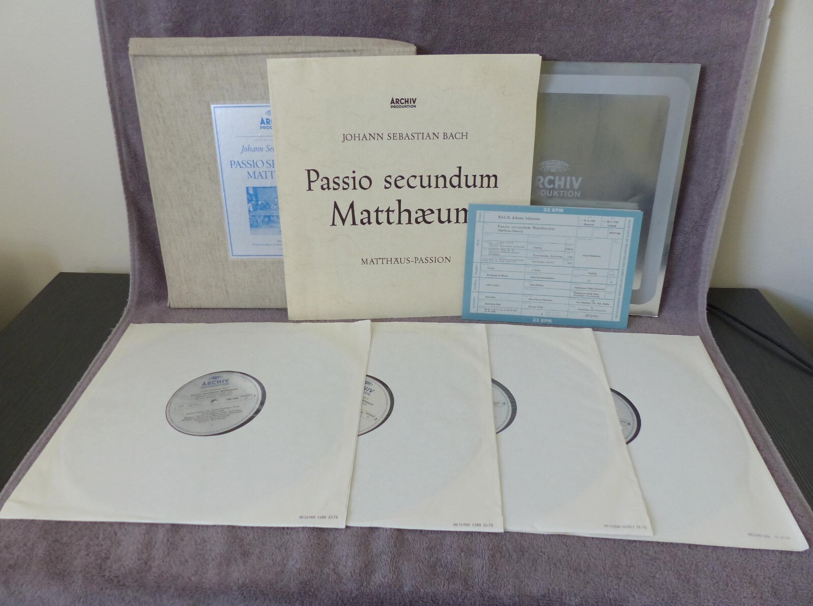バッハ PASSIO SECUNDUM MATTHAEUM レコード4枚組 バッハ PASSIO