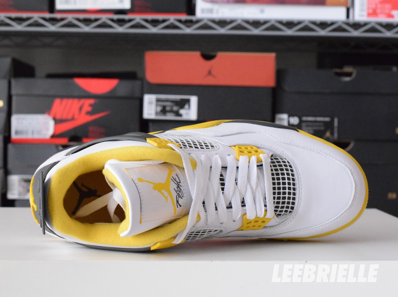 Pre-owned Jordan Nike Air  4 Retro Vivid Sulfur Aq9129-101 Women's Size In White