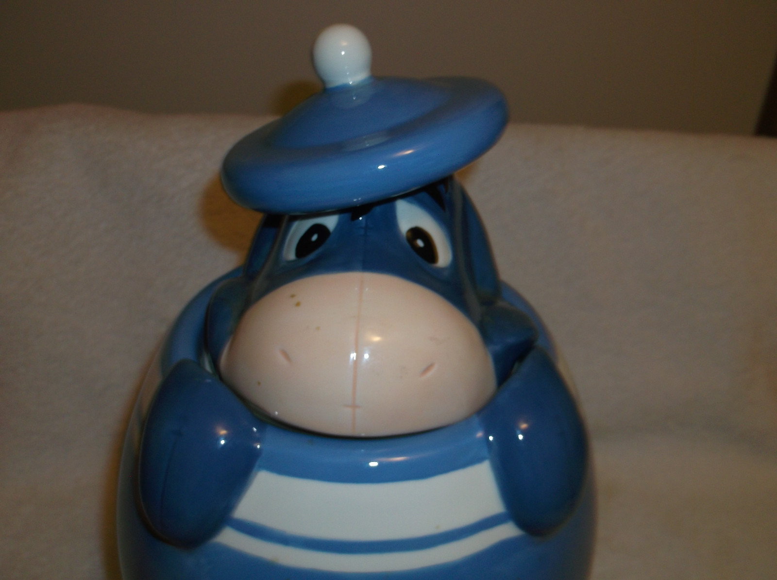 Disney Direct Eeyore Peek A Boo Canister Cookie Jar Blue