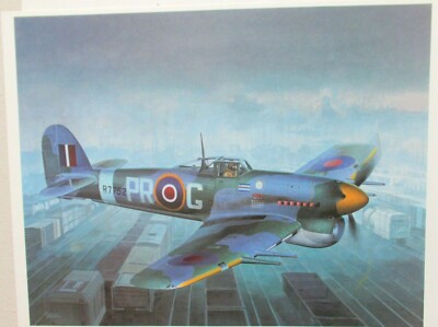 KOIKE SHIGEO HAWKER ''TYPHON'' FIGHTER U.K. LITHOGRAPH