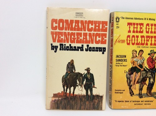 LOT OF 4 VINTAGE COWBOY PAPERBACK NOVELS L'AMOUR JESSUP SANDERS