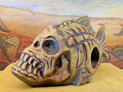 DOUG HORNE 1st Edition  GREEN HUNGRY PIRANHA BY EEKUM BOOKUM TIKI MUG LE 49/150