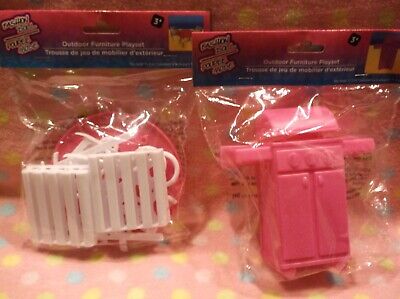 Barbie Doll Dollhouse Outdoor Patio Chairs &Table BBQ Accessory Sets New!
