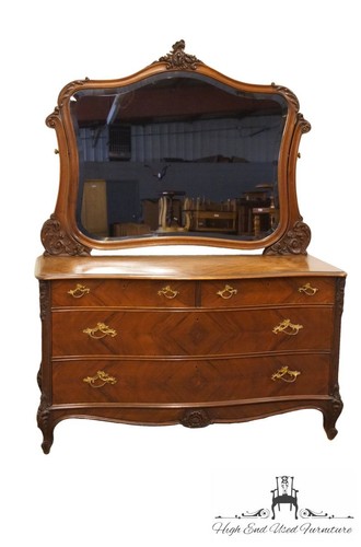 1920's Antique Louis XVI Bookmatched Mahogany 57