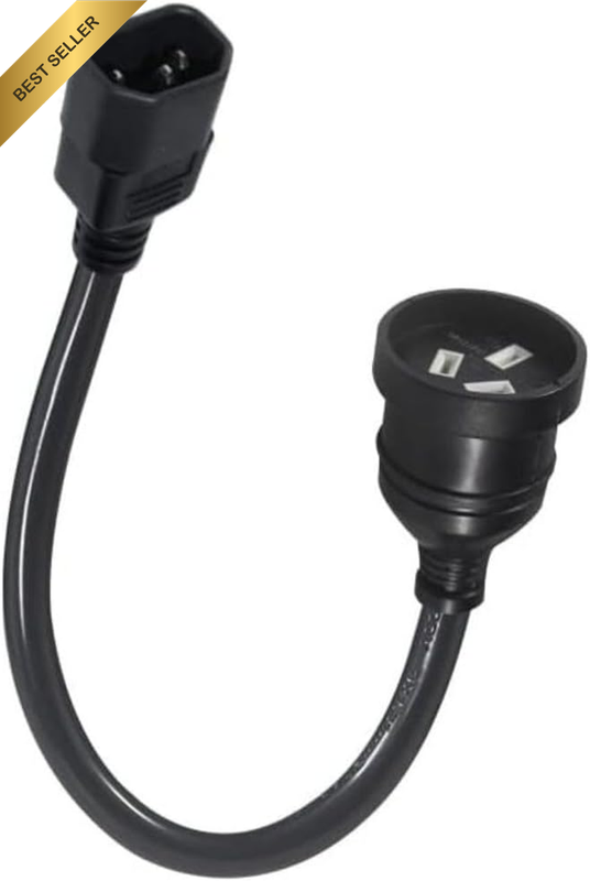 20Cm Ultra-Short Australian Power Cord | IEC C14 to 3-Pin AS/NZS Plug (10A 240V)