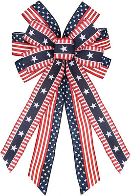 Hying Large 4Th of July Bows for Wreath, Patriotic Wreath Bows American Flag Bow