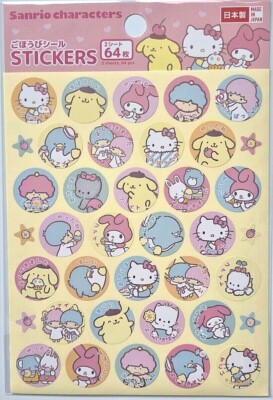 Official Sanrio Stickers Seal Reward Hello Kitty My Melody Doraemon 64pc JAPAN