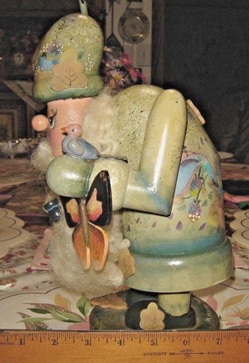 VTG VICTORIAN FRENCH COUNTRY ART HM HP ROSEMALING WOOD RARE OOAK SANTA CLAUSE