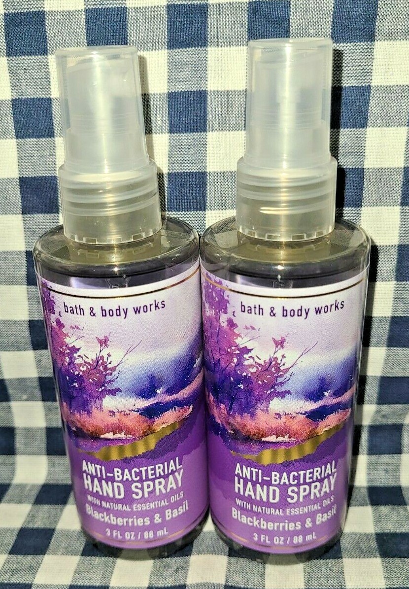 NEW 2Pack Blackberries & Basil AntiBacterial Spray Sanitizer Bath