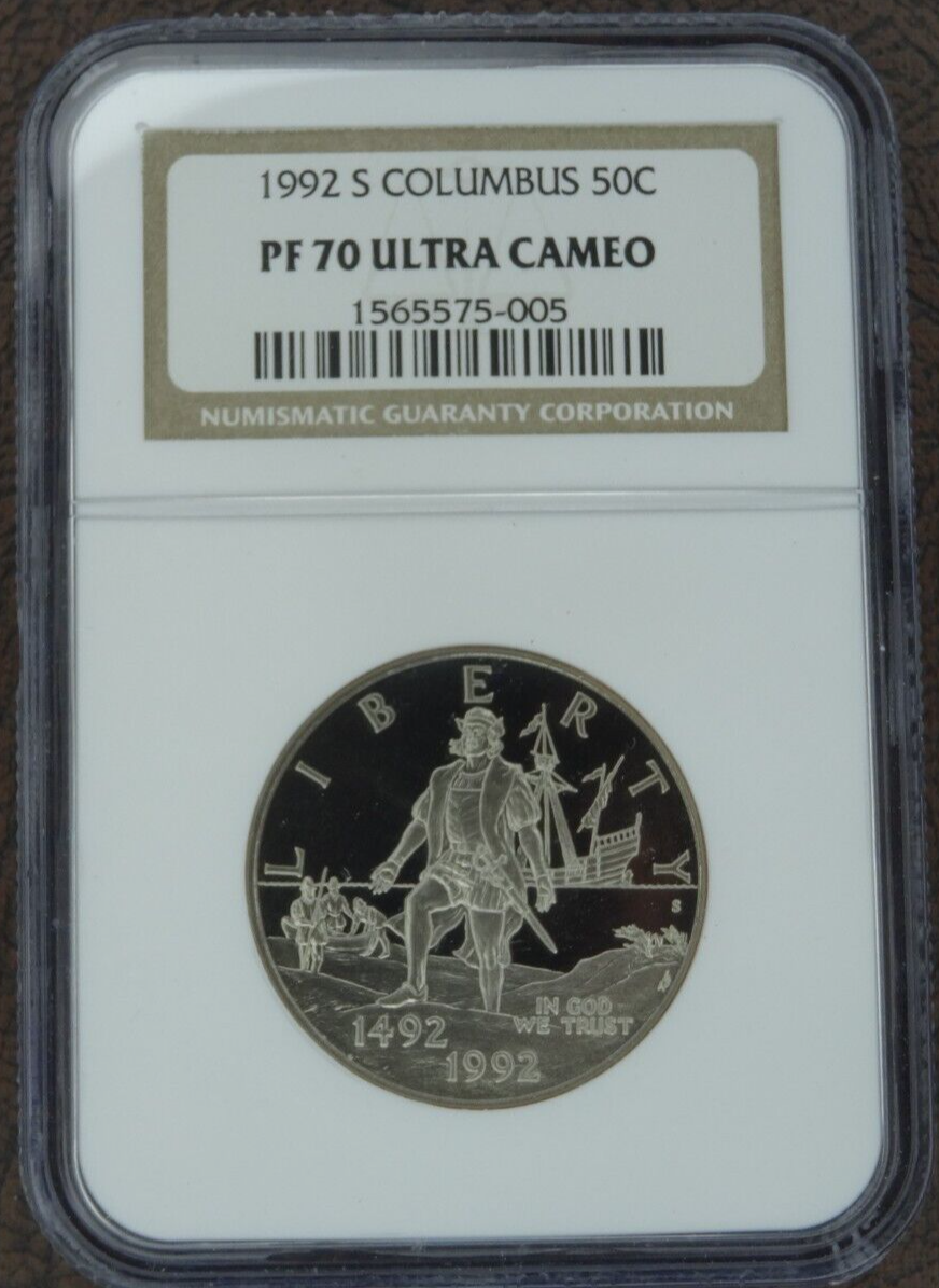 1992-S Columbus Proof Half Dollar NGC PF 70 Ultra Cameo