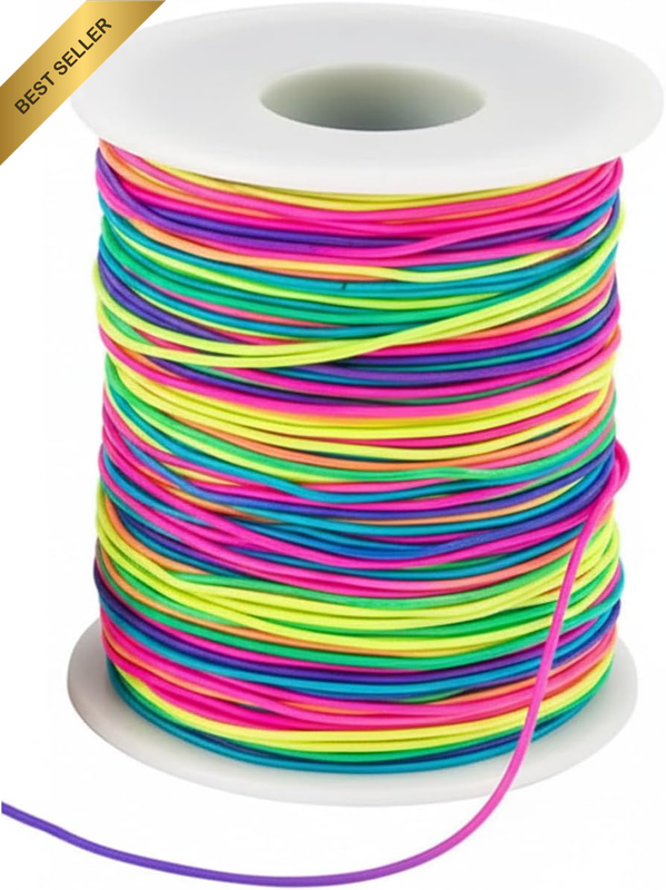 Colored Elastic String for Bracelet Making, Stretchy 1Mm Craft Cord for Jeweller