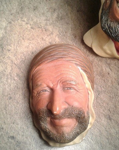 Vintage 1960s Bossons England Desert Hawk & Persian Head Wall Hangings