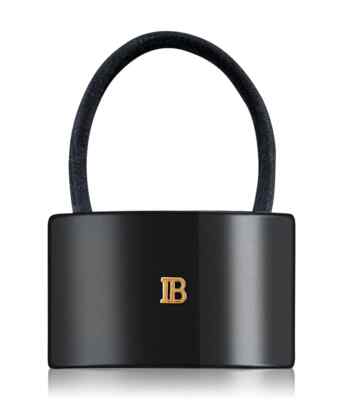 BALMAIN Paris Hair Couture 18K Gold Plated Elastique Pour Cheveux Black