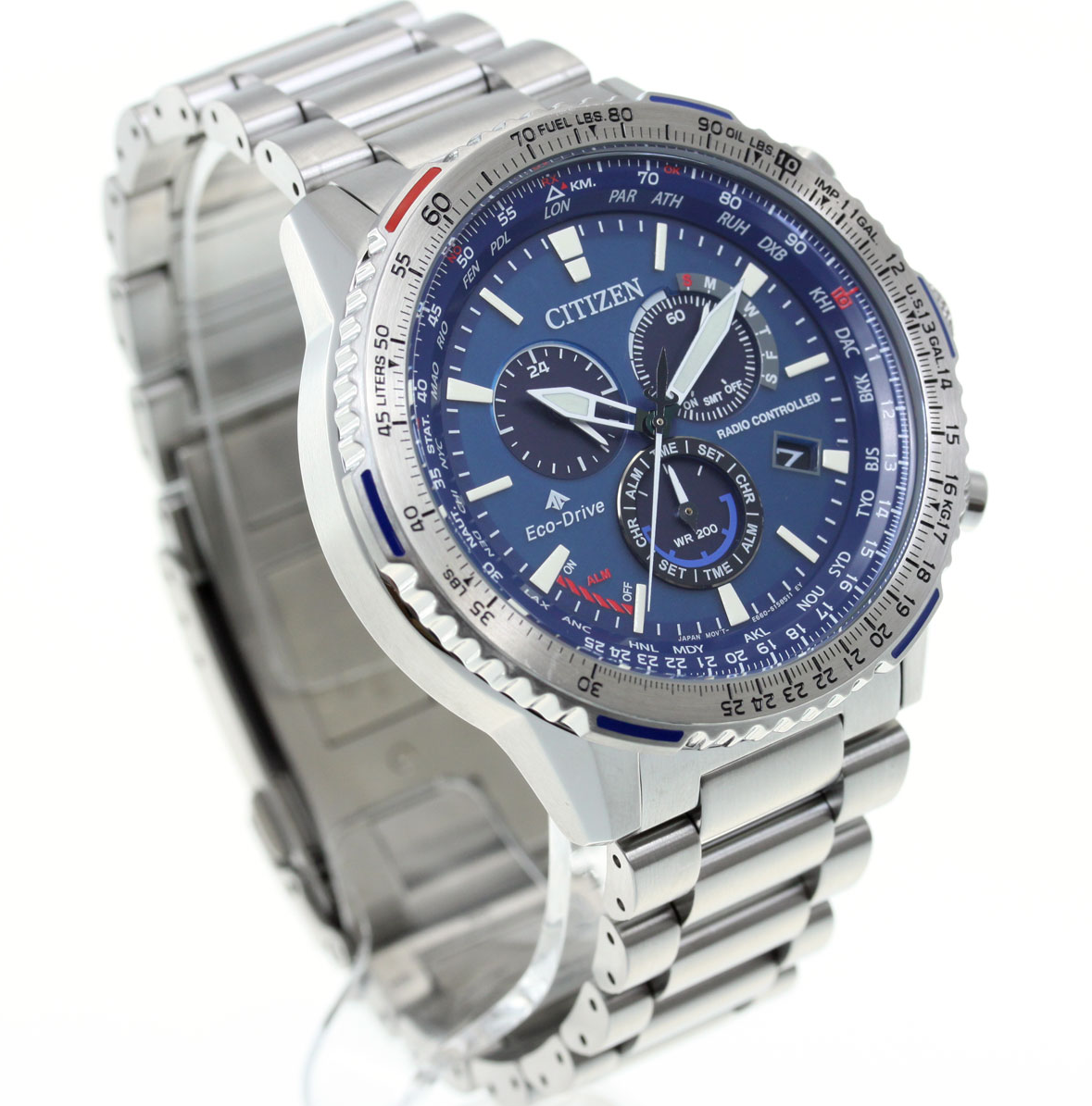 Pre-owned Citizen Promaster Sky Blue Dial Saaphire Radio Controlled Eco-drive Cb5000-50l