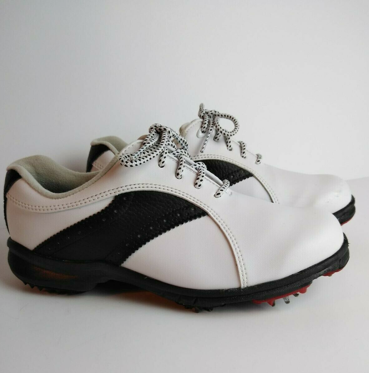 ゴルフシューズ　ADJUSTABLE FootJoy/GreenJoys Golf Shoes #48425 Black White Syn. Leather