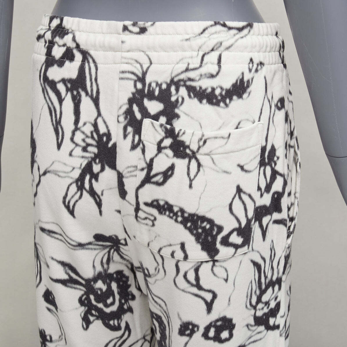 DRIES VAN NOTEN black white cotton blurry abstract floral DRIES VAN NOTEN black white cotton blurry abstract floral