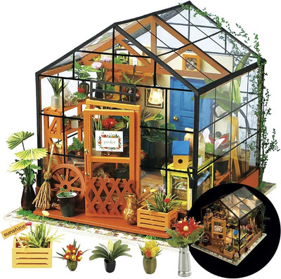 DIY Miniature House Kit Greenhouse, Tiny House Kit for Adults to Build, Mini Hou