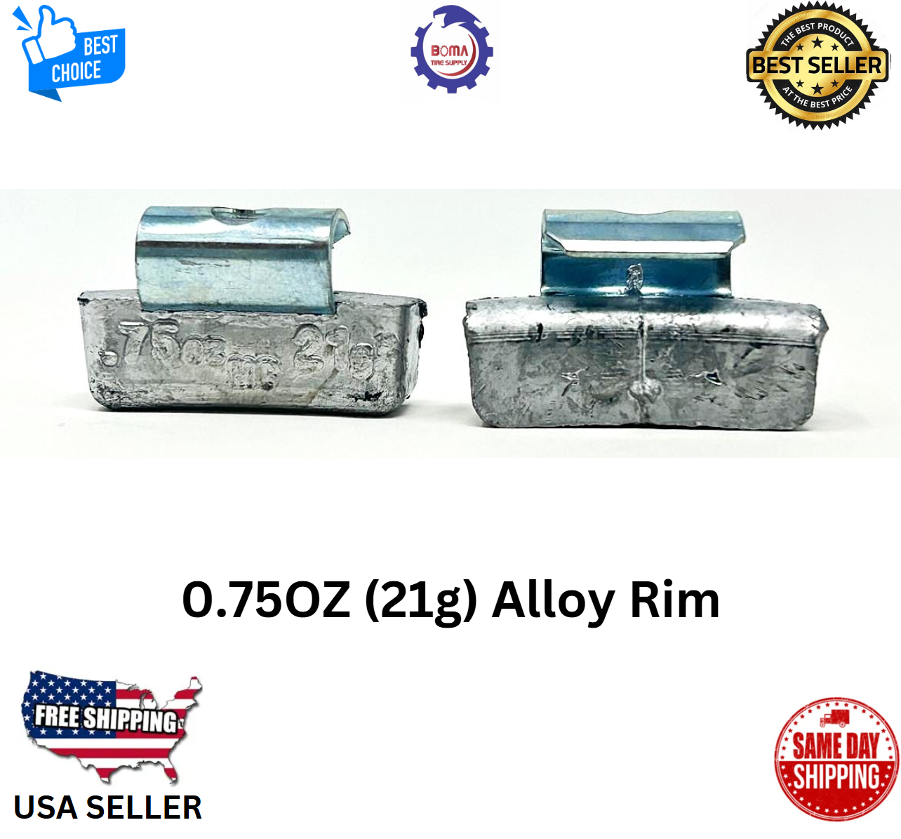 100PCS LEAD CLIP-ON WHEEL BALANCE WEIGHT 0.75oz/21g MC STYLE (ALUMINUM WHEEL)