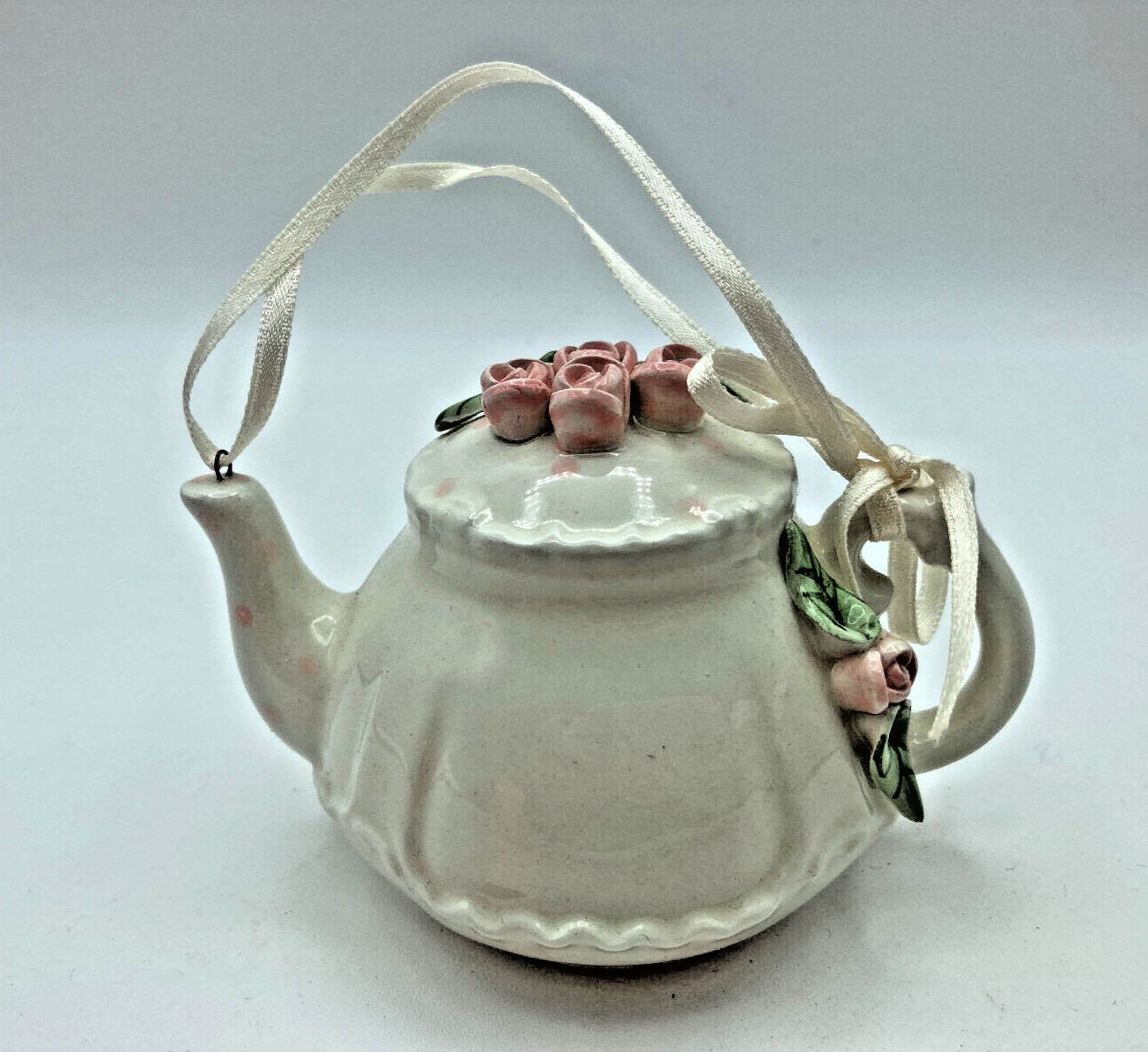 VTG Mud Pie 1998 Ceramic Tea Pot Ornament, 3