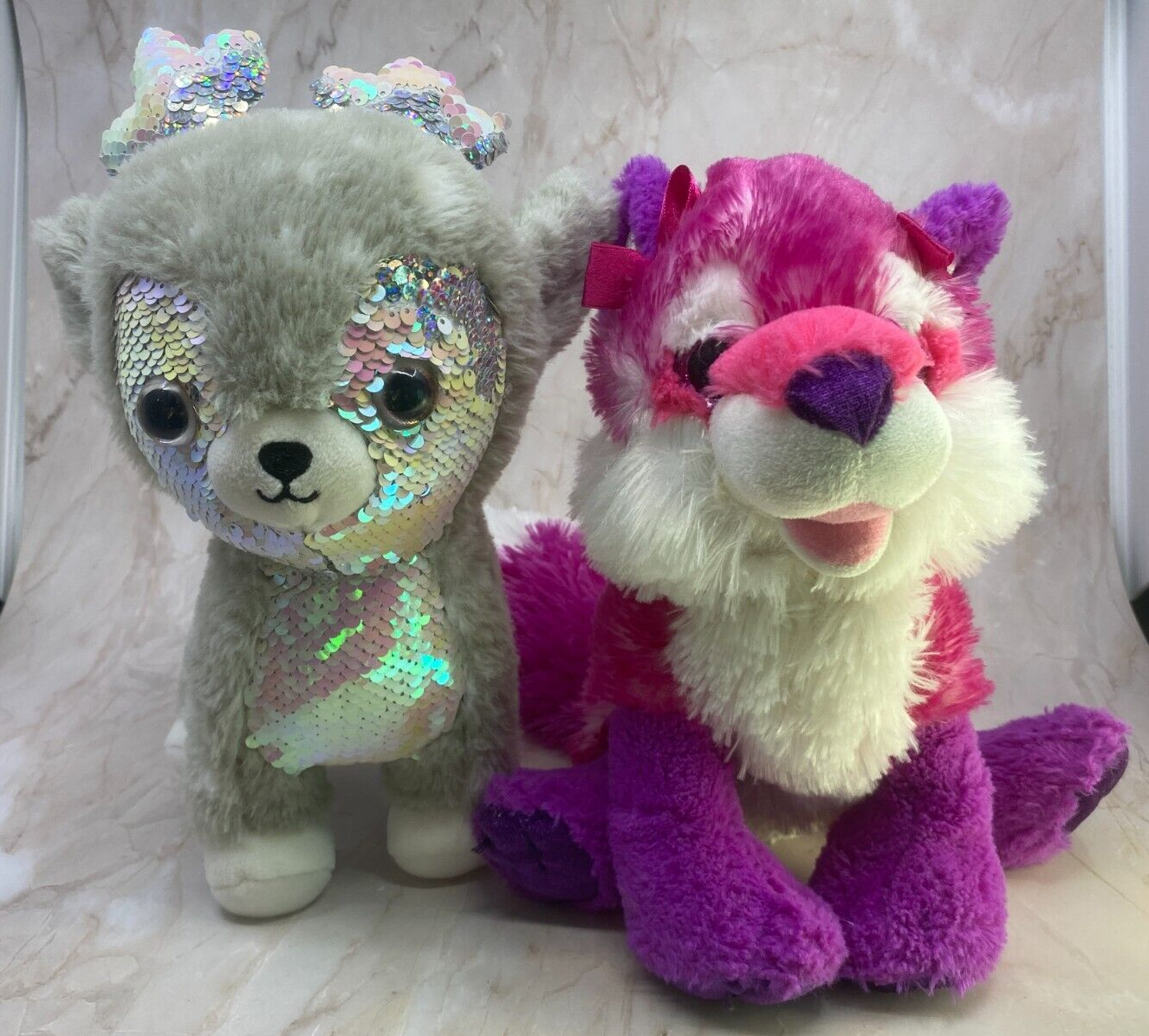 Kellytoy Sequined Deer And Wild Republic Pink Fox