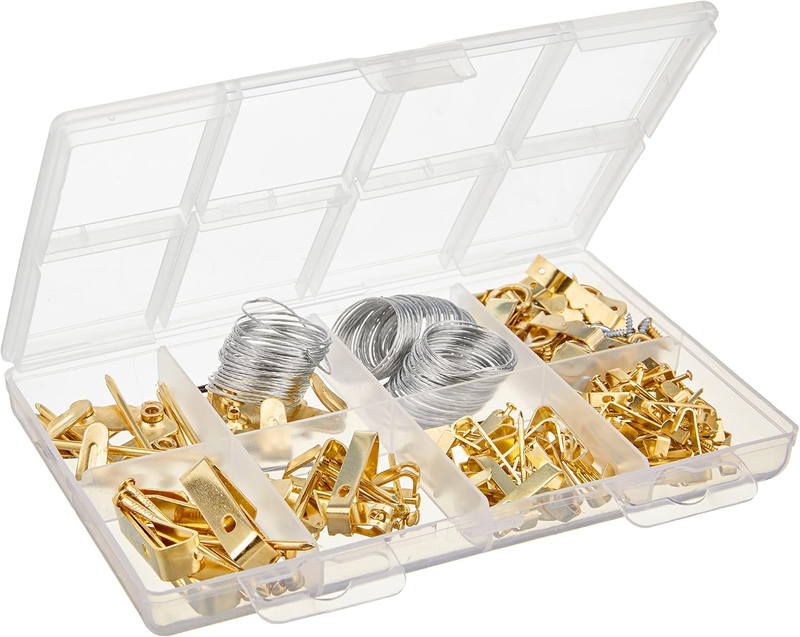 Picture Hanging Assortment Kit, Brass, 220-Piece Set