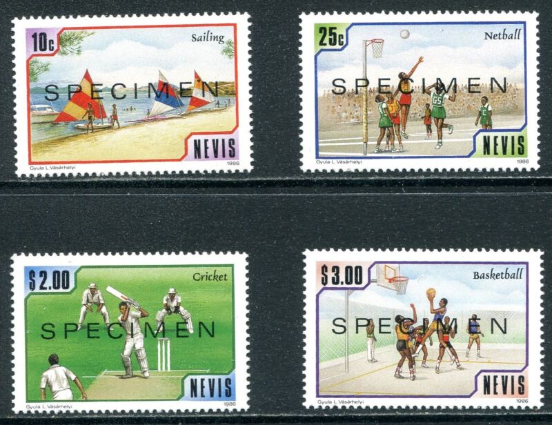 Nevis 1986 Unused Specimen Overprint #525-528