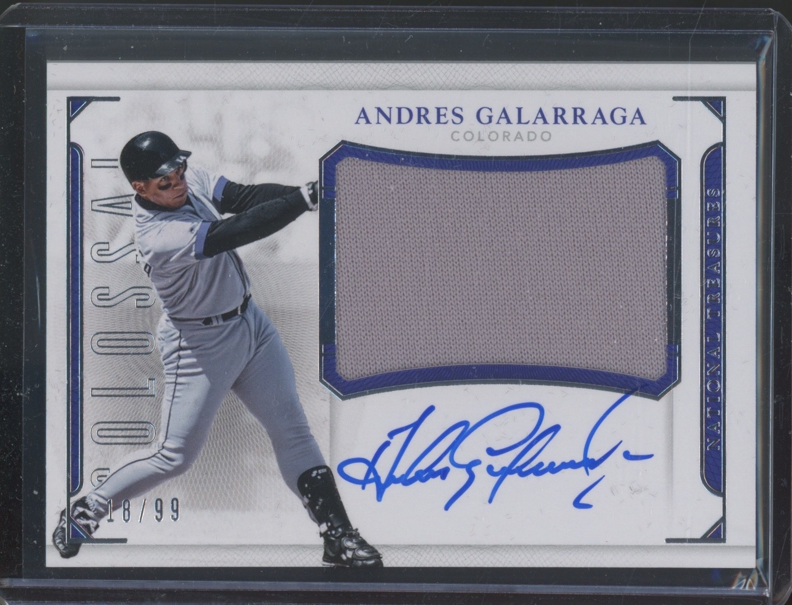 2016 National Treasures Colossal Andres Galarraga 18/99 Auto Jersey