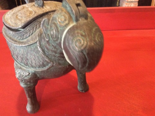 Antique ? Bronze?  Ritual Wine Vessel Tripod Bird