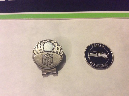 NFL Seattle Seahawks Tag Plus 2 Sided Ball Marker w/Hat Clip