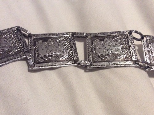 Women’s Vintage Metal Big Link Belt Chain Hook Closure Knight Warrior Romans