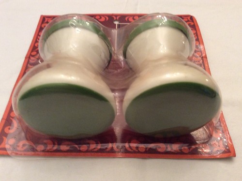 Mary Klein Brand Vintage Salt and Pepper Shakers Plastic Avocado Green