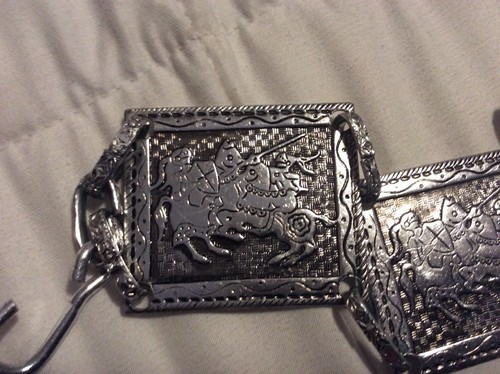 Women’s Vintage Metal Big Link Belt Chain Hook Closure Knight Warrior Romans