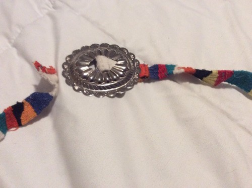 Women’s Vintage Ethnic Colorful Woven Cotton With Metal Conches Belt Festival